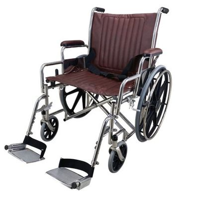 Chaise roulante anti-ferre de 460 mm de largeur, chaise de mobilité IRM hospitalière avec une hauteur de siège de 50 cm, idéale pour les centres d'imagerie médicale