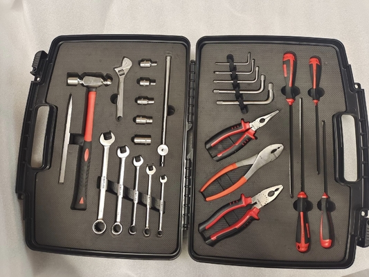 Kit d'outils industriels en titane résistant à la corrosion en plastique dur noir avec logo laser