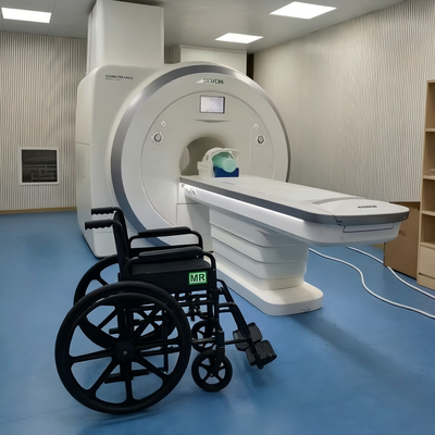 Foldable All-Terrain Non Magnetic Wheelchair with 120 Kg Weight Capacity Ideal for MRI Safe Transport