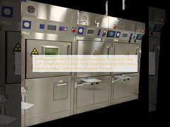 Cellule chaude de synthèse pour ligne de production de radiopharmaceutiques, standard BPF, avec surveillance de la dose en temps réel, filtration HEPA, filtre à charbon actif, pression négative